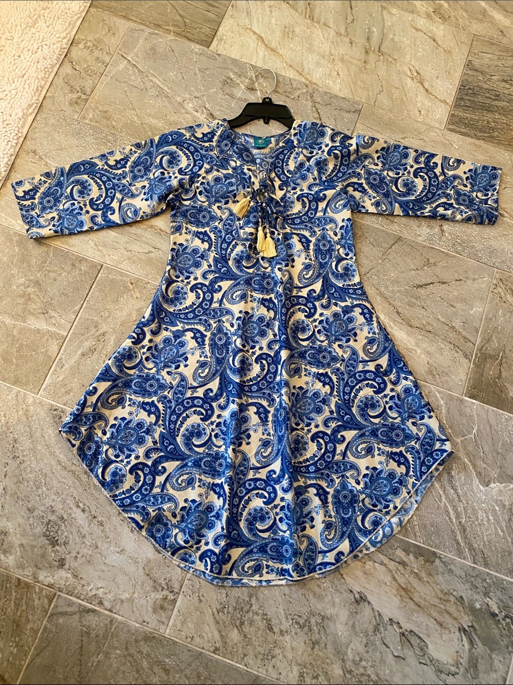 Aller Simplement S/M Blue Paisley Blouse